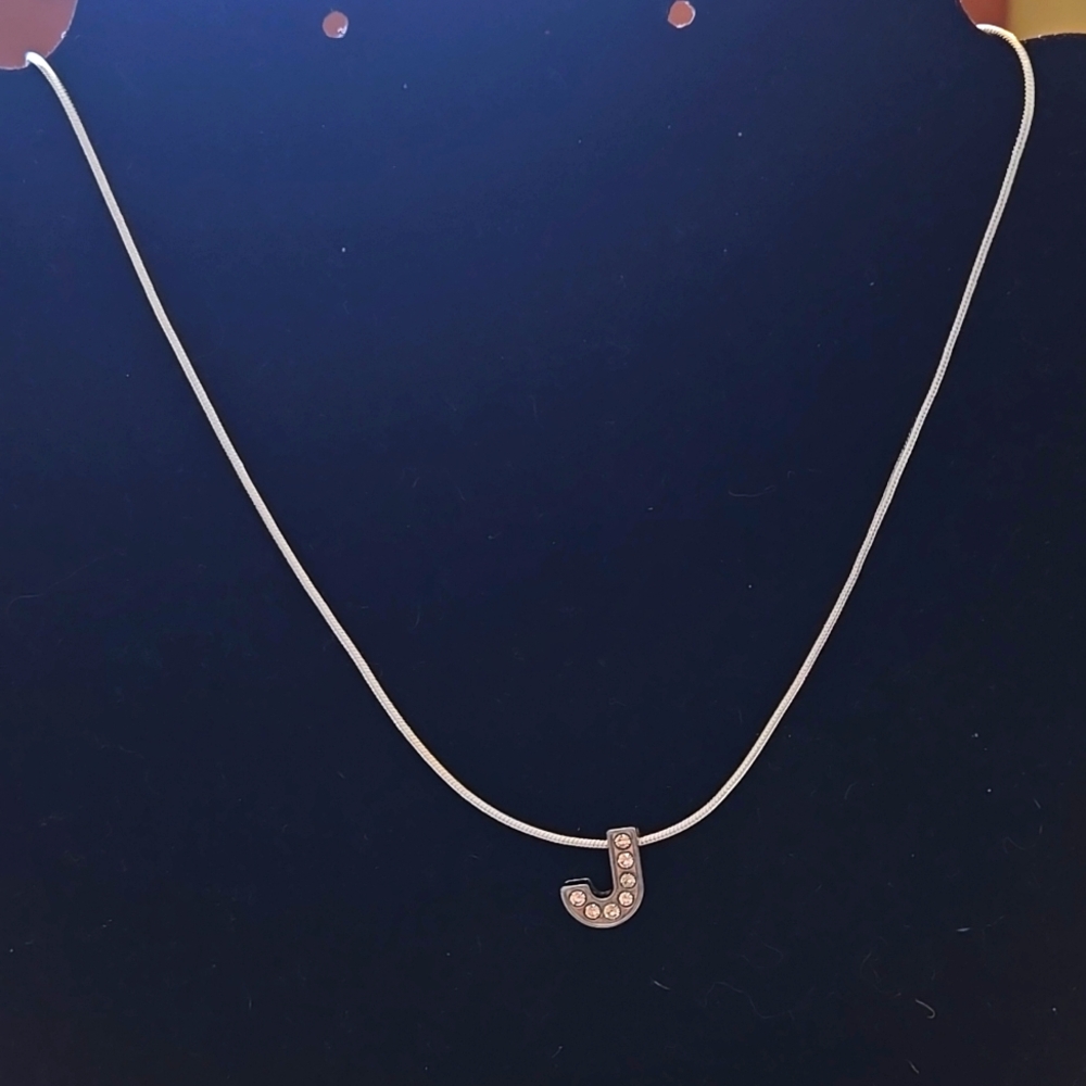 Customized Necklace with rhinestone letter A077